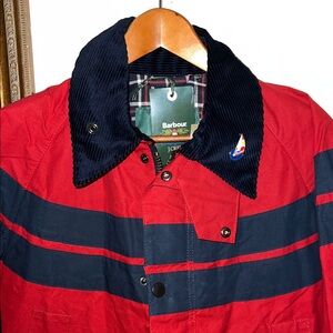 Barbour Men's Red and Navy Raincoat